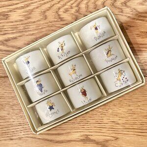 Pottery Barn Reindeer Collection- Retired, NWT Napkin Rings, Set of 9